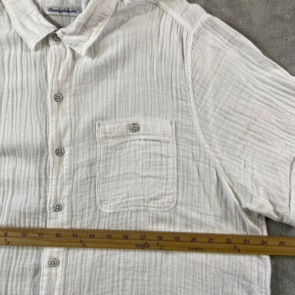 Tommy Bahama Shirt Mens XL White Cotton Gauze Button Beach Resort Light Preppy - Picture 5 of 11
